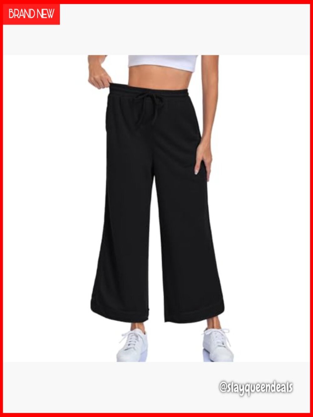 Baggy Wide Leg Sweatpants High Waisted Palazzo Pants Loose Drawstring Lounge - Picture 3 of 7